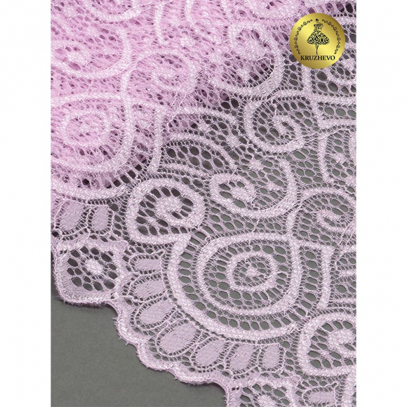 Кружево-стрейч KRUZHEVO арт.TBY.L1351 шир.180мм цв.165 нежная сирень уп.25м