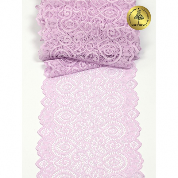 Кружево-стрейч KRUZHEVO арт.TBY.L1351 шир.180мм цв.165 нежная сирень уп.25м