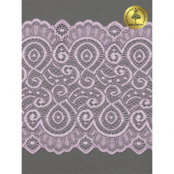 Кружево-стрейч KRUZHEVO арт.TBY.L1351 шир.180мм цв.165 нежная сирень уп.25м