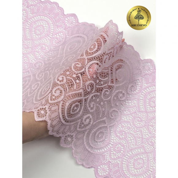 Кружево-стрейч KRUZHEVO арт.TBY.L1351 шир.180мм цв.165 нежная сирень уп.25м