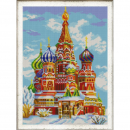 Рисунок на ткани (Бисер) КОНЁК арт. 9998 Храм Василия Блаженного 29х39 см