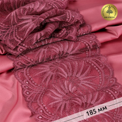 Кружево-стрейч KRUZHEVO арт.TBY.40039 шир.185мм цв.2925 розовый рубин уп.25м