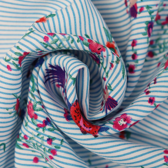 Ткань Штапель 105 г/м? 100% вискоза шир.150 см арт.Р.21083.02 цв.02 голубой уп.25м