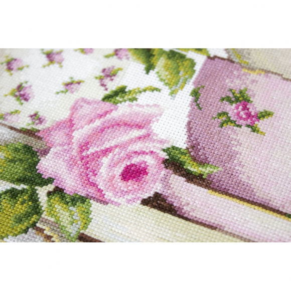 Набор для вышивания LUCA-S арт. BA2327 Чайные чашки с розами 27х19,5 см