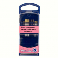 71449_Иглы для ручного шитья и квилтинга в пластиковом контейнере №7-9, 16 шт