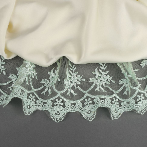 Кружево на жесткой сетке Exclusive арт.TBY 2L476A шир.125мм цв.G5415 мятный уп.13,71м Кружево на жесткой сетке Exclusive арт.TBY 2L476A шир.125мм цв.G5415 мятный уп.13,71м