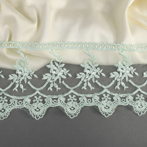 Кружево на жесткой сетке Exclusive арт.TBY 2L476A шир.125мм цв.G5415 мятный уп.13,71м Кружево на жесткой сетке Exclusive арт.TBY 2L476A шир.125мм цв.G5415 мятный уп.13,71м