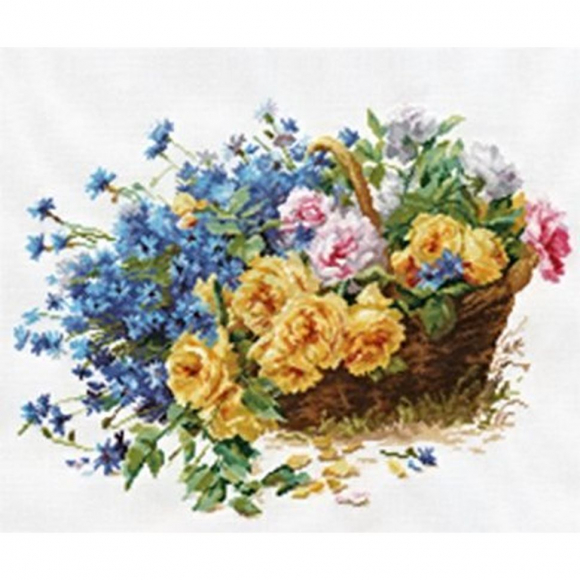 Набор для вышивания АЛИСА арт.2-27 Розы и васильки 40х30 см