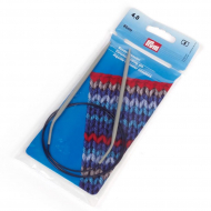 211264 PRYM Спицы круговые для вязания с гибкой фиолетовой леской 4мм 80см алюминий уп.1шт