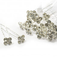 Шпильки арт.AVSH004 со стразами цв.серебро 7 см уп.20 шт