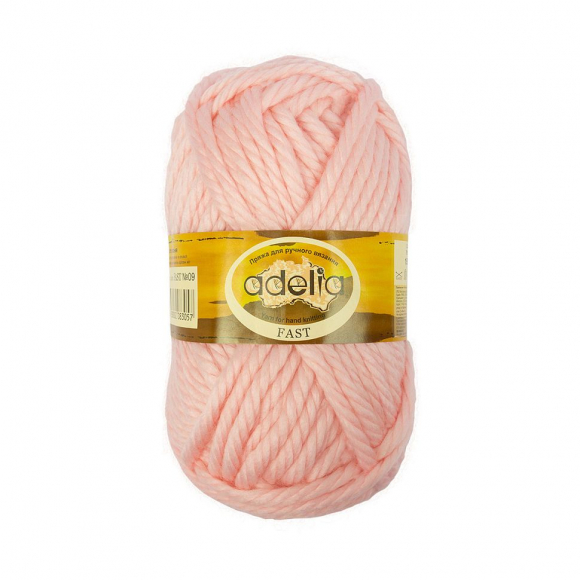 Пряжа ADELIA FAST (78% акрил, 22% шерсть) 3х150г/45м цв.09 бл.розовый Пряжа ADELIA FAST (78% акрил, 22% шерсть) 3х150г/45м цв.09 бл.розовый