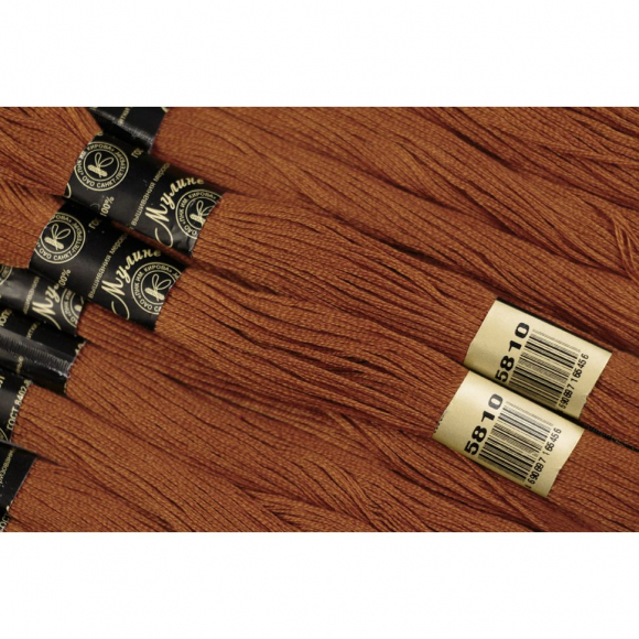 Нитки мулине цв.5810 коричневый 12х10м С-Пб
