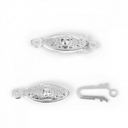 Застежка  MAGIC 4 HOBBY арт.MH.111923-2 цв. серебро 6х14 мм уп.20шт