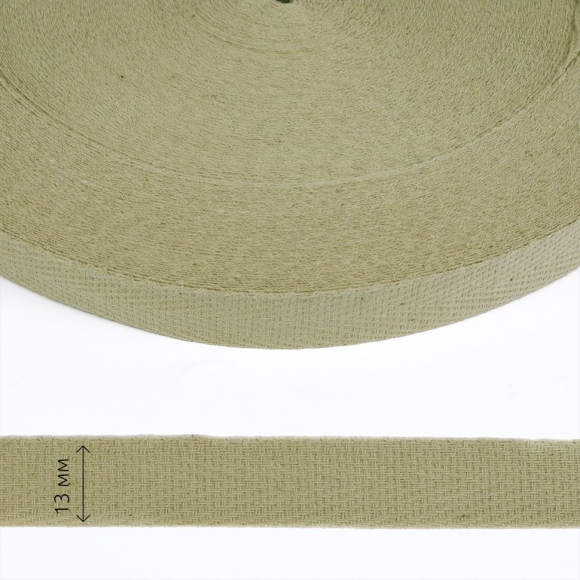 Тесьма киперная 13 мм хлопок 1,8г/см арт.12.2С-253К.13.071 цв.льняной уп.50м