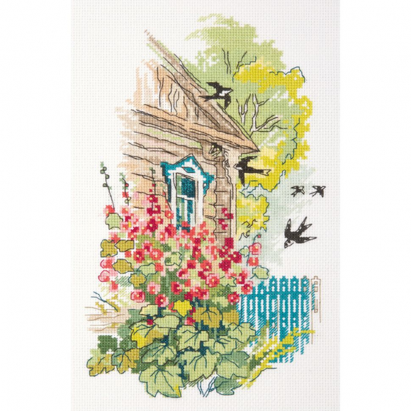 Набор для вышивания PANNA арт. DE-7200 Мальвы под окном 17х26 см