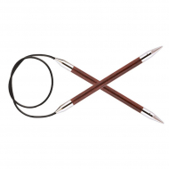 29121 Knit Pro Спицы круговые для вязания Royale 7мм /100см, ламинированная береза, бордовая роза