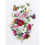 Набор для вышивания PANNA Живая картина арт. JK-2105 Космеи и зонтики 22х31 см