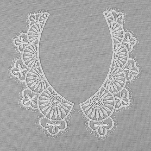 Воротник гипюр KRUZHEVO арт.TR.24GY09 23см цв.белый уп.25 компл