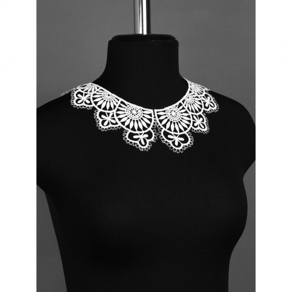 Воротник гипюр KRUZHEVO арт.TR.24GY09 23см цв.белый уп.25 компл