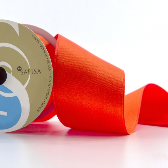 31909_Лента атласная двусторонняя SAFISA мини-рулоны, 39 мм, 2 м, цвет 61, алый