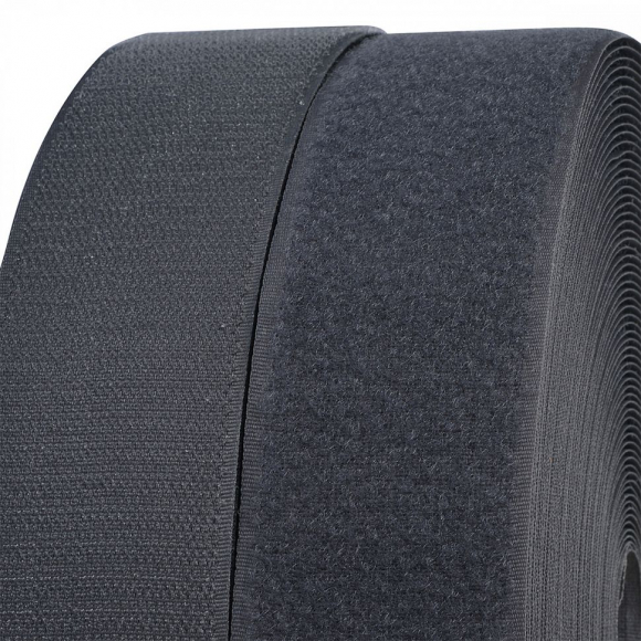 Лента липучка TBY пришивная кач.B шир.50мм цв.F311 т.серый уп.25м (пара)