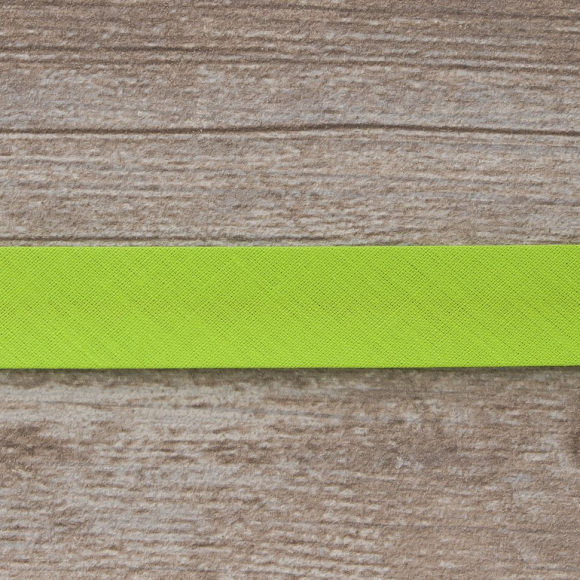Косая бейка хлопок/полиэстер 20 мм, 25 м, цвет 118, лайм