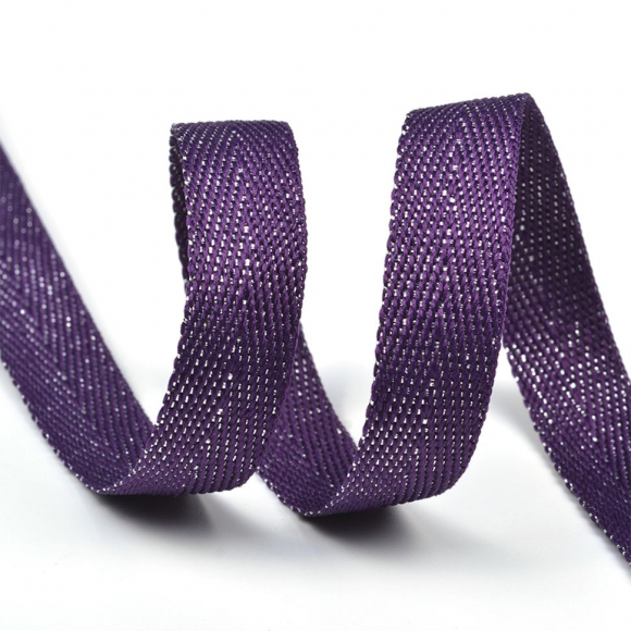 Тесьма киперная металлизированная 13 мм 90370 цв.лиловый с серебром уп.50м Тесьма киперная металлизированная 13 мм 90370 цв.лиловый с серебром уп.50м