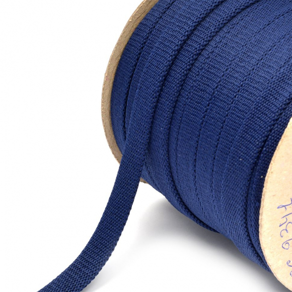Шнур плоский полиэфир 12-15мм арт. 06с2341 цв. синий уп.50м