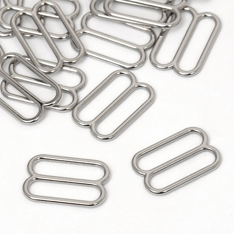 Пряжка регулятор для купальника металл TBY-819A.SW 19мм цв.никель, уп.1000шт