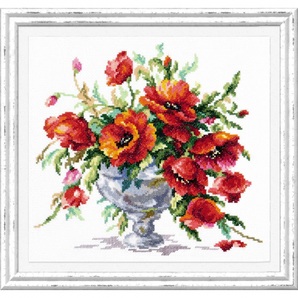 Набор для вышивания ЧУДЕСНАЯ ИГЛА арт.40-60 Красные маки 27х24см