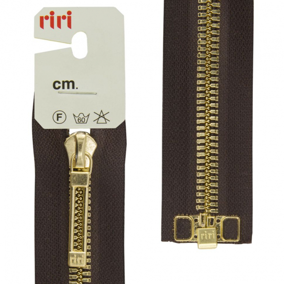 30232_Молния металл, Golg, слайдер STAB, разъёмная 1 замок, 6 мм, 60 см, цвет 2226, темный шоколад