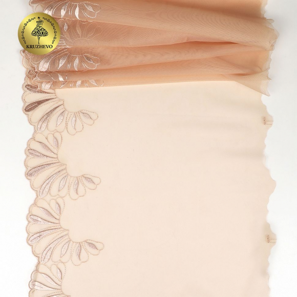 Кружево вышивка на сетке KRUZHEVO арт.TBY.OG76 шир.210мм цв.бежевый,правая уп.2,5м (+/-10см) Кружево вышивка на сетке KRUZHEVO арт.TBY.OG76 шир.210мм цв.бежевый,правая уп.2,5м (+/-10см)