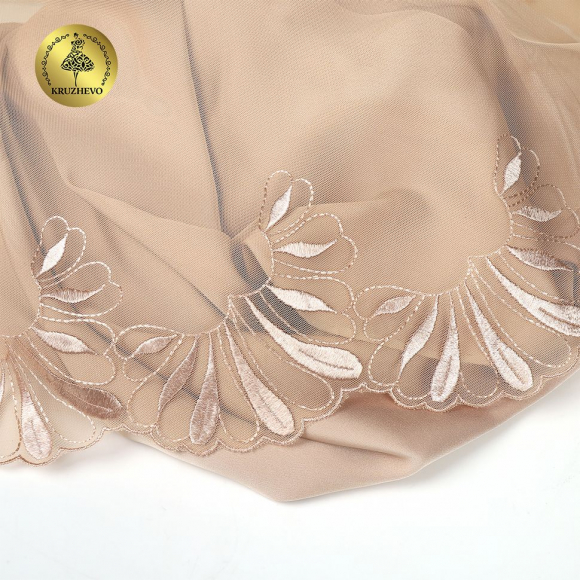 Кружево вышивка на сетке KRUZHEVO арт.TBY.OG76 шир.210мм цв.бежевый,правая уп.2,5м (+/-10см) Кружево вышивка на сетке KRUZHEVO арт.TBY.OG76 шир.210мм цв.бежевый,правая уп.2,5м (+/-10см)