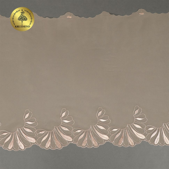 Кружево вышивка на сетке KRUZHEVO арт.TBY.OG76 шир.210мм цв.бежевый,правая уп.2,5м (+/-10см) Кружево вышивка на сетке KRUZHEVO арт.TBY.OG76 шир.210мм цв.бежевый,правая уп.2,5м (+/-10см)