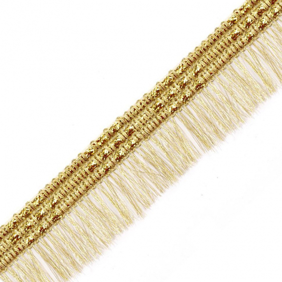 Тесьма-бахрома арт.TBY-008/6961 шир.40 мм цв.золото уп.13.71м