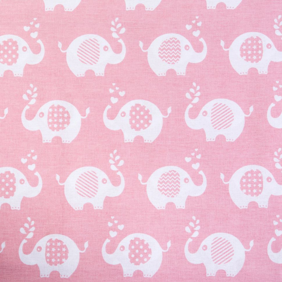 Ткань ранфорс Слоники, арт.WH 1855-v05, 130г/м?,100% хлопок, шир.240см, цв.розовый, уп.3м Ткань ранфорс Слоники, арт.WH 1855-v05, 130г/м?,100% хлопок, шир.240см, цв.розовый, уп.3м