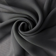 Ткань Шифон 80 г/м? 100% полиэстер шир.150 см арт.Р.14925.04 цв.04 черный уп.40м