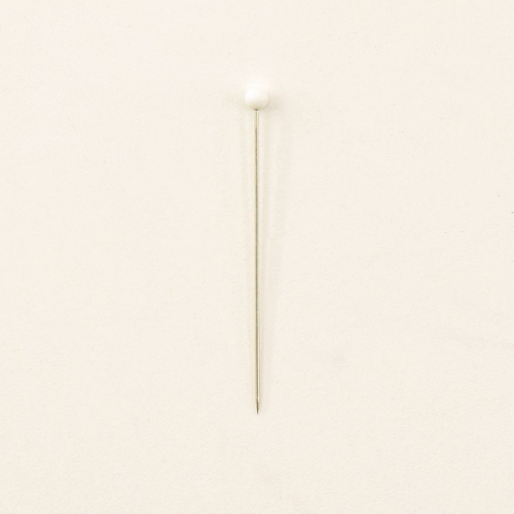 135538_Булавки портновские особо тонкие со стеклянными головками, 41 мм, 100 шт, цвет белый
