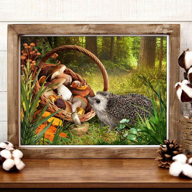 Набор для изготовления картин АЛМАЗНАЯ ЖИВОПИСЬ арт.АЖ.1760 «Ежик в лесу» 40х30 см