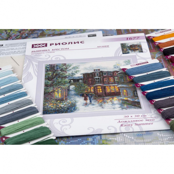 Набор для вышивания РИОЛИС арт.1677 Дождливое лето 30х30 см