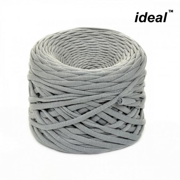 Пряжа Ideal трикотажная лицевая 100м, 350-380 г, ширина 7-9мм цв. сталь