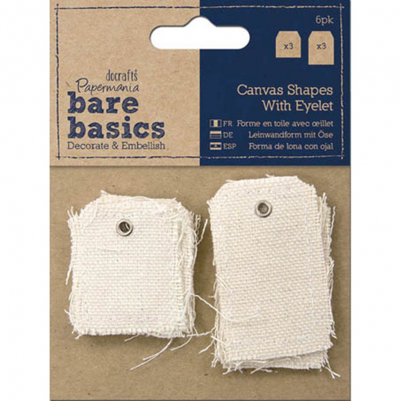 Набор декоративных элементов из ткани с люверсом "Маленькая/Большая бирка"