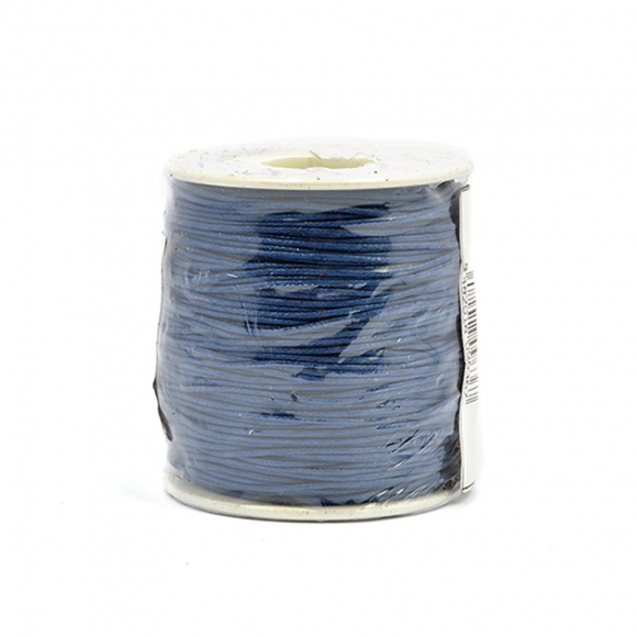 Шнур вощеный 1мм, 100% хлопок цв. 223 т.синий уп.100м