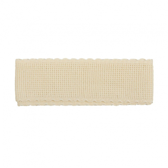 Канва Gamma KT-35 лента Aida №14 100% хлопок 35мм х 25м цв.кремовый, кремовый