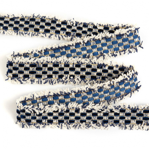 Тесьма Шанель арт.TBY SH64 шир.25мм цв.синий уп.13,71м