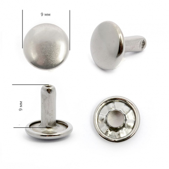 Хольнитены двухсторонние сталь New Star №33,5 9х9 (9,8мм) цв. никель уп. 500шт