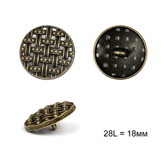 Пуговицы металлические С-ME325 цв.бронза 28L-18мм, на ножке, 12шт