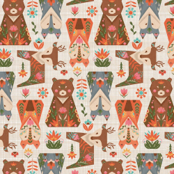 Ткань для пэчворка PEPPY Лесные Жители 146 г/м? 100% хлопок цв.ЛЖ-11 белый уп.50х55 см