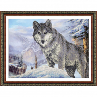 Набор для вышивания бисером ПАУТИНКА арт.Б-1472 Волк 38х28 см