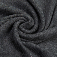 Ткань трикотаж Кашкорсе с лайкрой 300г пенье 60+60см антрацит  уп.3м